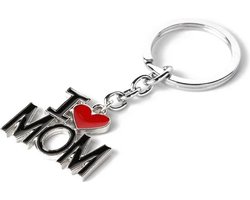 CHPN - I love Mom Sleutelhanger - I Love MOM - Zilverkleurig - Moederdag - Mothersday - Cadeau - Cadeautje voor moederdag - Mama
