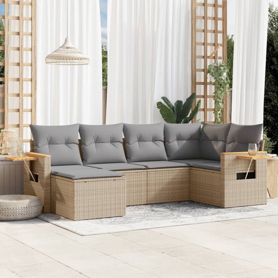 vidaXL-6-delige-Loungeset-met-kussens-poly-rattan-beige