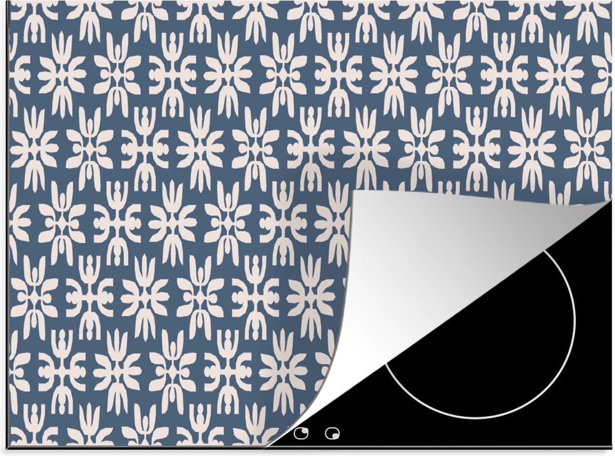 KitchenYeah® Inductie beschermer 77x59 cm - Bloemen - Sneeuw - Winter - Design - Kookplaataccessoires - Afdekplaat voor kookplaat - Inductiebeschermer - Inductiemat - Inductieplaat mat