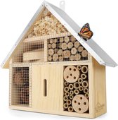Wildlife Home - Insectenhotel met metalen dak - Schuil en nestplaats voor wilde bijen, lieveheersbeestjes, vlinders, gaasvliegen en andere nuttige insecten