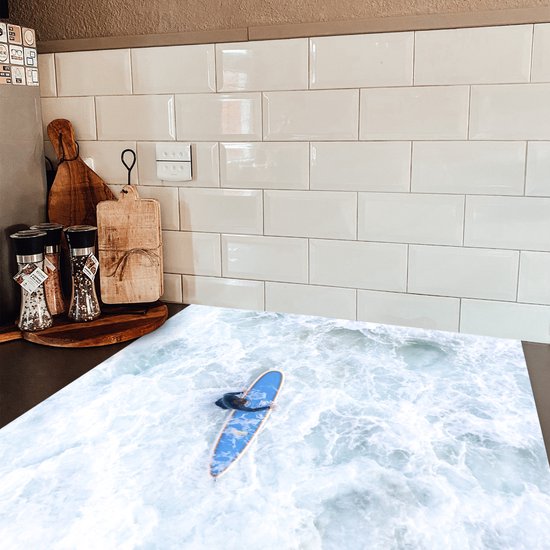 KitchenYeah® Inductie beschermer 78x78 cm - Sport - Surfen - Golven - Kookplaataccessoires - Afdekplaat voor kookplaat - Inductiebeschermer - Inductiemat - Inductieplaat mat