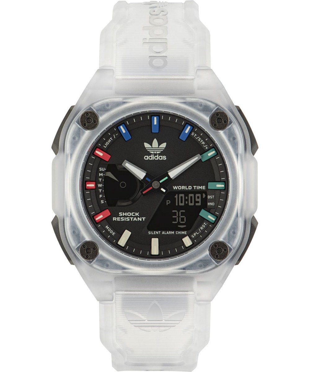 Adidas City Tech One AOST23057 Horloge - Kunststof - Transparant - Ø 45 mm