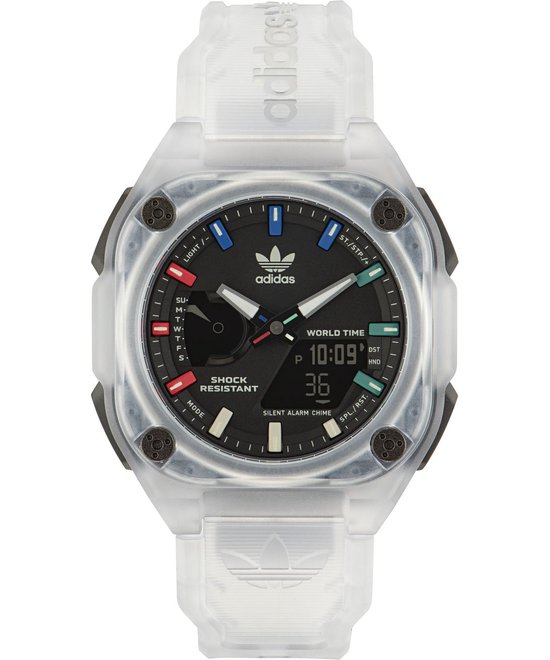 Adidas Originals City Tech One AOST23057 Horloge - Kunststof - Transparant - Ø 45 mm