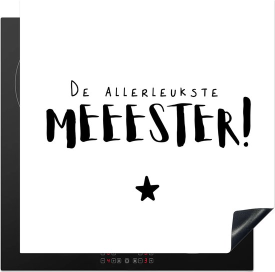 KitchenYeah® Inductie beschermer 78x78 cm - De allerleukste meester - Quotes - Spreuken - Meester - Kookplaataccessoires - Afdekplaat voor kookplaat - Inductiebeschermer - Inductiemat - Inductieplaat mat