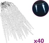 vidaXL - Kerstverlichting - ijspegel - met - 40 - LED's - acryl - koudwit