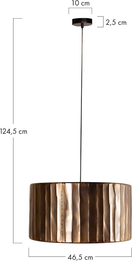 DKNC- Hanglamp Aurelia - Metaal - 46.5x46.5x24.5cm - Brons