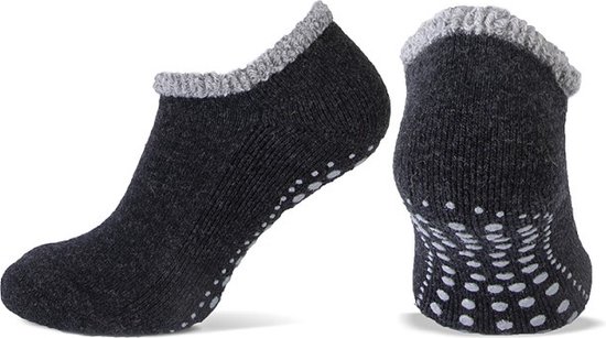 Homesocks sneaker antislip sokken - Yoga sokken - 46 - Blauw.