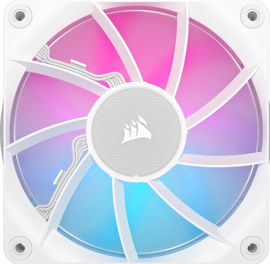 CORSAIR iCUE LINK RX120 RGB White - Ventilatorhuis - 120mm - 74.2 CFM - 400 - 2100 RPM - 10 - 36 dBA - Zero RPM Mode - iCUE LINK System Hub - wit