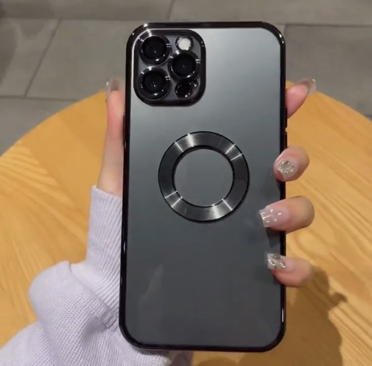 iPhone 12 pro hoesje met camera protector zwart