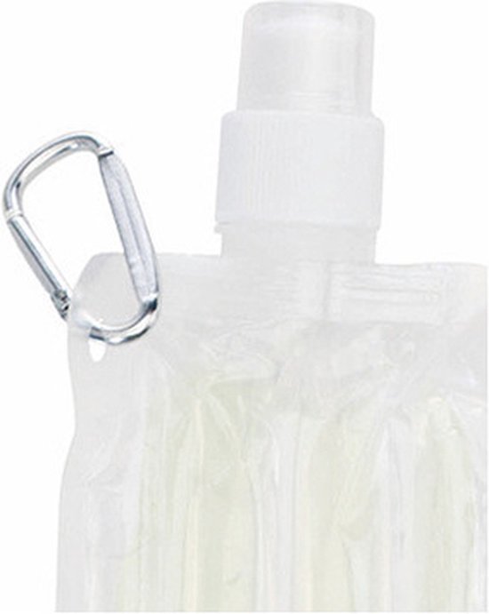 Drinkfles/bidon - wit - navulbaar - met koelelement - 400 ml - festival/outdoor — afbeelding 3