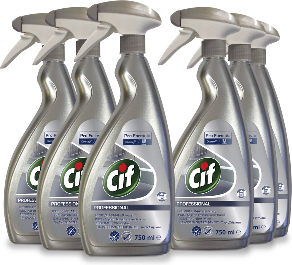 Cif Pro Formula Roestvrij Staal - 6 x 750 ml