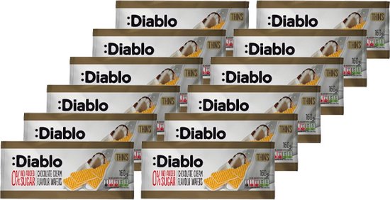 Diablo | No Added Sugar | Coconut Wafers | 12 Stuks | 12 x 160 gram