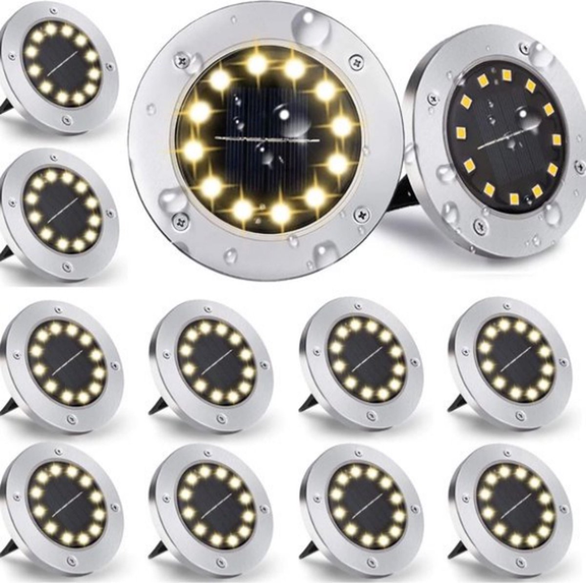 Solar Tuinverlichting Grondspots - Solar Tuinverlichting Zonne Energie - Solar Tuinverlichting Prikspots - Grondspots Foor Buiten