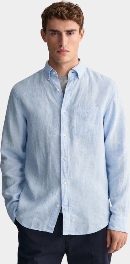 Gant Casual hemd lange mouw Blauw Linen Shirt 3240102/468