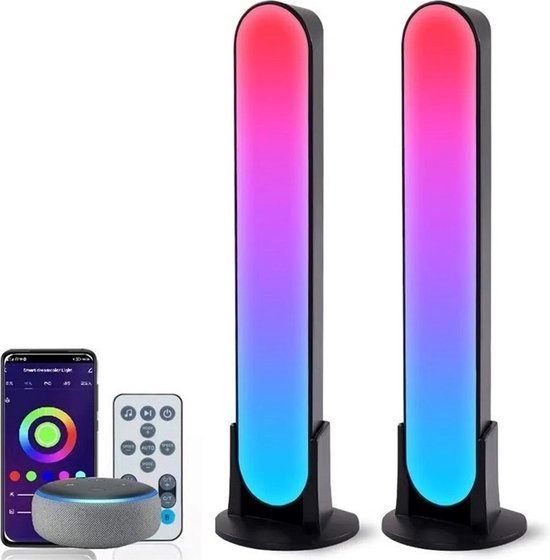 APO Electronics® - Smart RGB LED Sfeer Verlichting - 2 Stuks Light Bar Lamp - Met App Control - Ambilight TV Bureau Lamp