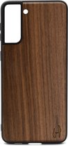 Houten TPU case, Samsung Galaxy S21 plus - Notenhout