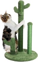 Royalty Line® Luxe Krabpaal Voor Katten - Cactus - Krabpalen Met Kattenspeeltje - 59 cm Hoog - Kattenpaal - Krabmaubel - Groen