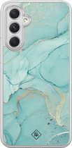 Casimoda® hoesje - Geschikt voor Samsung Galaxy A34 - Marmer mint groen - 2-in-1 case - Schokbestendig - Marble design - Verhoogde randen - Mint, Transparant