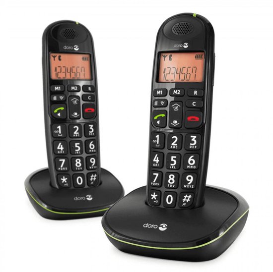 Doro PhoneEasy 100W – Duo DECT telefoon – Zwart