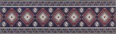 KANGAL - Loper tapijt - Blauw/Rood - 60 x 200 cm - Polyester