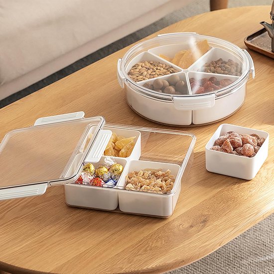 Boîte à Goûter Rotative 5 Compartiments - Snack Box Silicone Pour Enfants Avec Couvercle - Rose