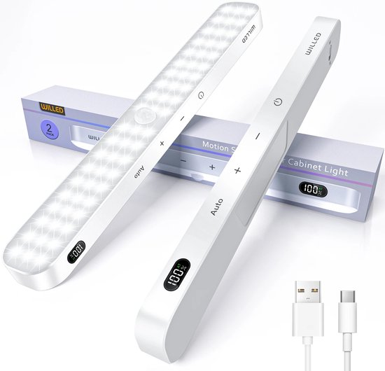 Quntis kast onder keuken licht bewegingssensor, oplaadbare batterij kast licht automatisch dimmen, 3 kleuren modus weergave kast led balk lamp binnenplank trap teller magnetische staaf, 2P zwart Quntis kast onder keuken licht bewegingssensor, oplaadbare batterij kast licht automatisch dimmen, 3 kleuren modus weergave kast led balk lamp binnenplank trap teller magnetische staaf, 2P zwart