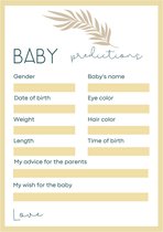 Jeux baby shower - Cartes à remplir Baby shower - Cartes de prédiction Baby shower - Grossesse - Bébé - Spellen - Enceinte - A5 - Carton