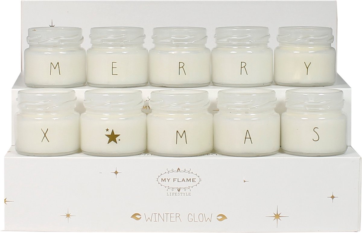 My Flame Sojakaarsen - Merry X-Mas - Wit in luxe giftbox - Geur: Winter Glow