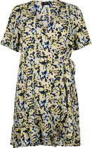 ZIZZI CAANNI, 1/2, ABK WRAP DRESS Dames Jurk - Yellow - Maat M (46-48)