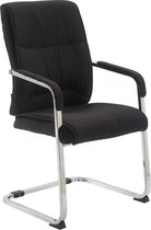 CLP XXL Anubis Bezoekersstoel - Met armleuning - Eetkamerstoel - Stof - zwart