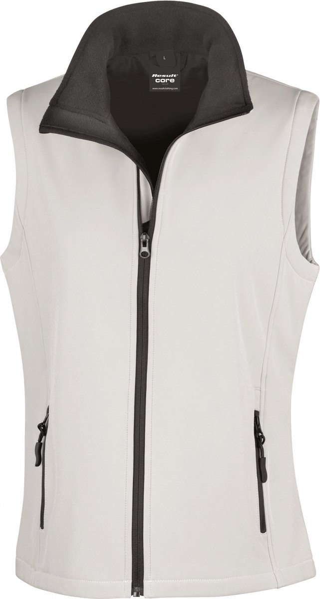 Result Women´s Printable Soft Shell Bodywarmer RT232F - White/Black - L