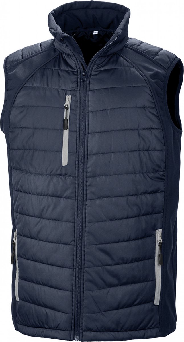 Result Black compass gewatteerde softshell bodywarmer R238X - Navy / Grey - L