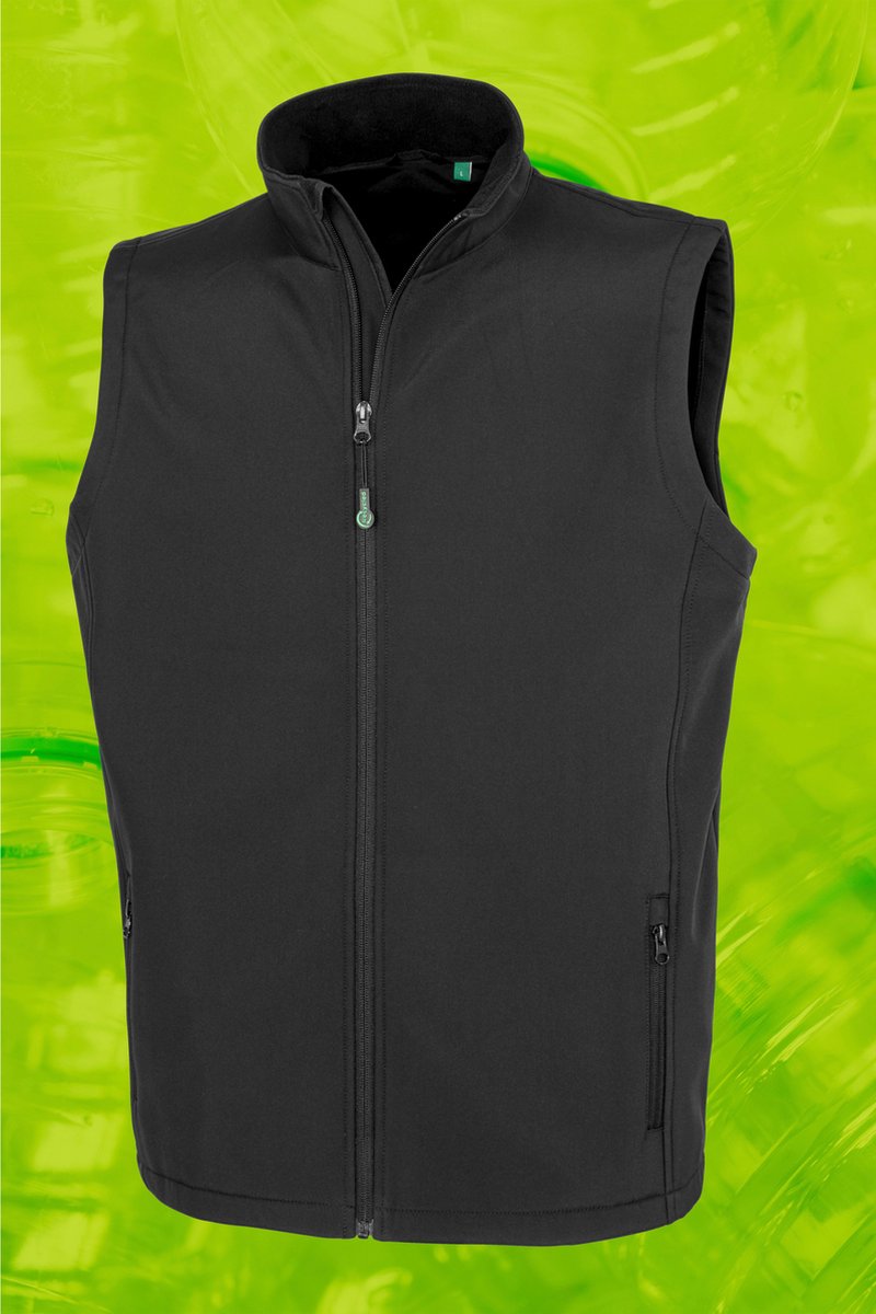 Result Men´s Recycled 2-Layer Printable Softshell Bodywarmer RT902 - Black - XXL