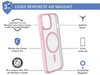 Bigben Connected, AIR FROST MagSafe versterkte hoes Geschikt voor Apple iPhone 15, Roze