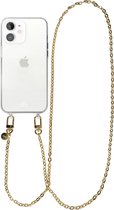 xoxo Wildhearts siliconen hoesje - Geschikt voor iPhone 12 - Dreamy - Telefoonhoesje - Hoesje met koord - Gouden ketting - lang telefoonkoord - Transparant hoesje (lange variant)