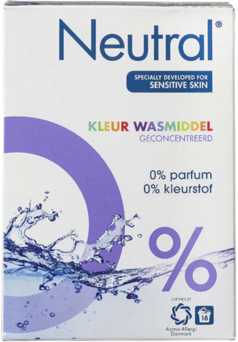 Neutral Waspoeder Kleur Parfumvrij 72 Wasbeurten Voordeelverpakking