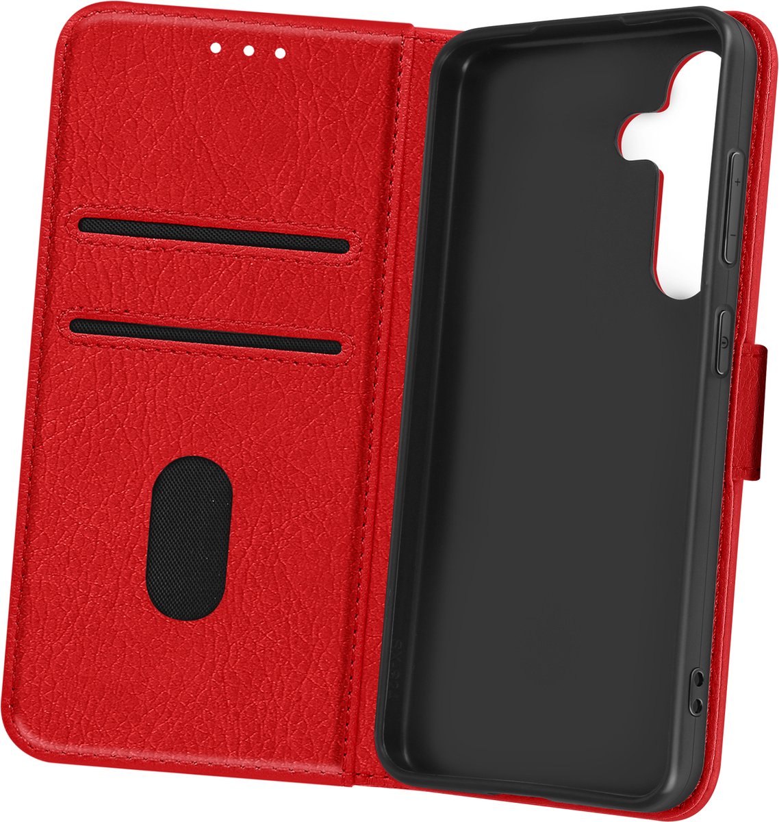 Avizar Case Geschikt voor Samsung Galaxy Red Portemonnee en videohouder, Rood