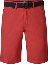 Petrol Industries - Heren Chino Short met Riem Tropicana - Rood - Maat L