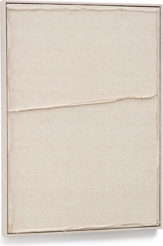 Kave Home - Wit Maha-schilderij met horizontale lijn 52 x 72 cm