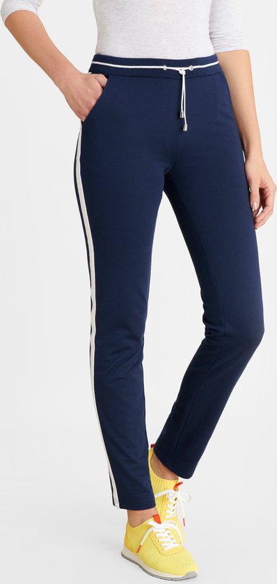 Damart - Pantalon avec bande latérale - Femme - Blauw - XXL