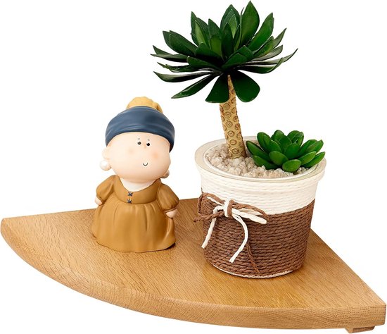 iplusmile 2 Stuks Hoek Plank Houten Hoekplank Zwevende Hoekplanken Organisator Planken Voor Wandmontage Houten Zwevende Plank Muur Opknoping Massief Hout De Muur Gemonteerd