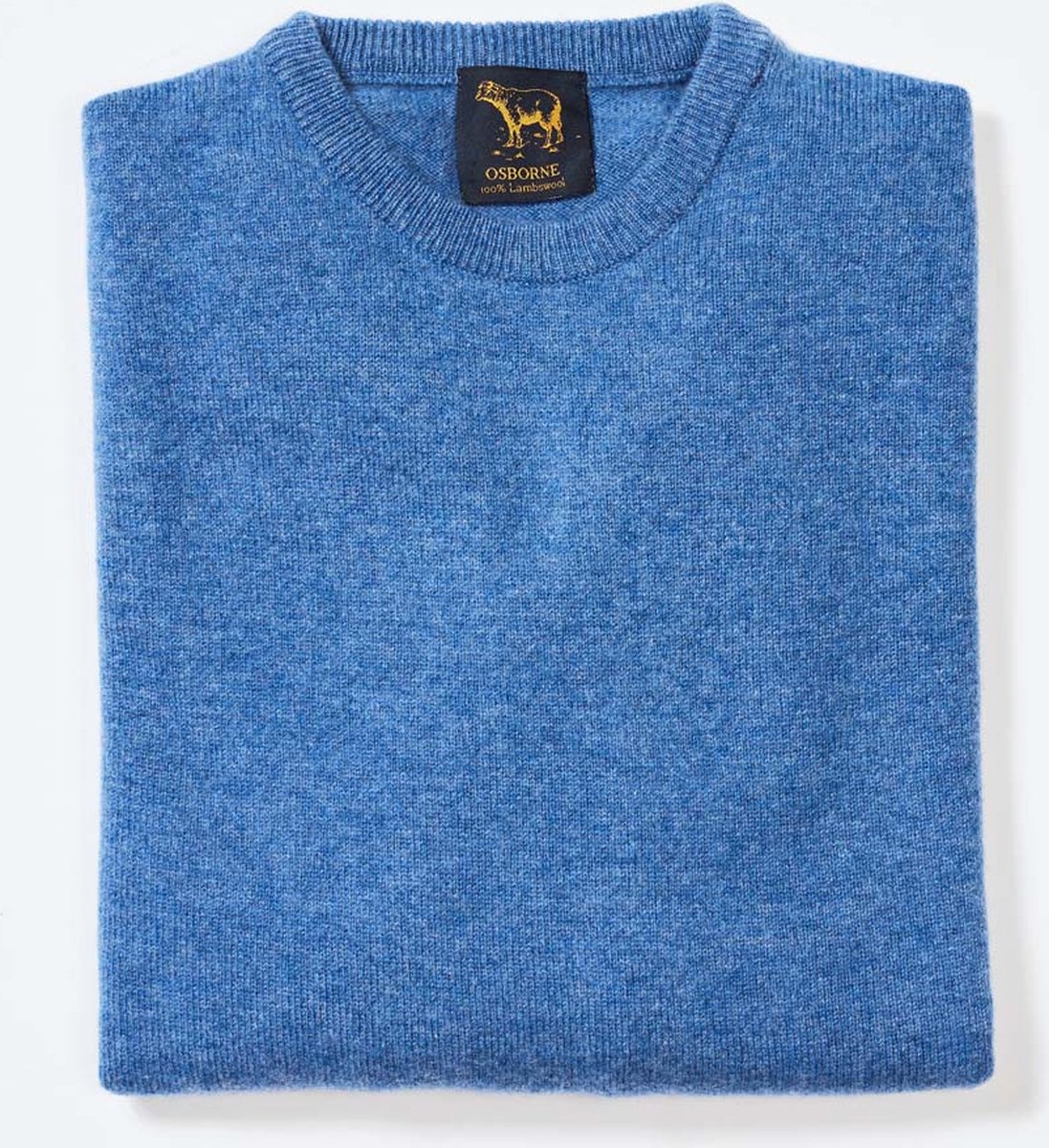 Osborne Knitwear Trui met ronde hals - Sweater heren in Lamswol - Pullover Heren - River - 3XL