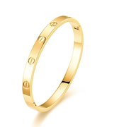 Gouden armband - maat 17 - chique design - Unisex - perfect kado - trendy sieraad - juweel
