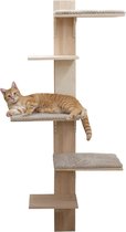 Krabpaal Voor Katten - Wandkrabpaal - Geschikt Voor Grote Katten - Inclusief Zachte Kussentjes - Met Krabplank - L 66 x B 66 x H 150 cm