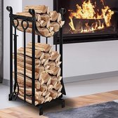 Support à bois de chauffage – Rack à bois de chauffage en Métal pour intérieur et Plein air 78 x 29 x 36 cm