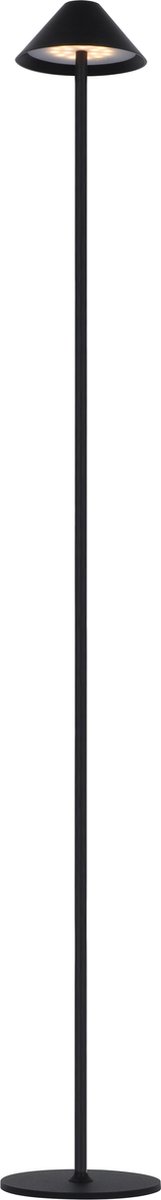 Qute LED vloerlamp, zwart, oplaadbaar met accu, 3W, 320 lumen, 3000K, IP54, hoogte 133 cm
