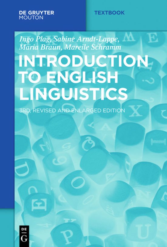 Couverture du livre "Introduction to English Linguistics" avec des lettres sur des dés.