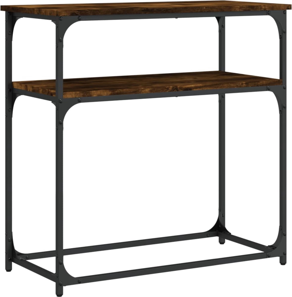 vidaXL Wandtafel - 75x35,5x75 - cm - bewerkt - hout - gerookt - eikenkleurig gerookt eiken