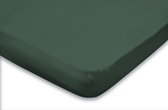 Hoeslaken - Vert foncé - Hoeslaken 80/90 x 190/200 cm - Simple - 100 % Katoen - Topper - Draps housses