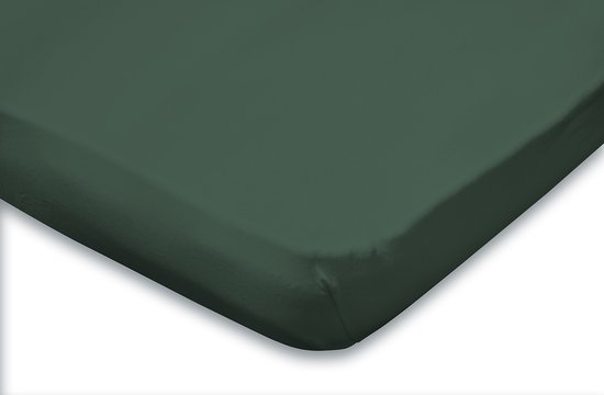 Foto: Eleganzzz hoeslaken topper jersey stretch dark green hoeslaken 80 90x190 200cm eenpersoons 100 katoen topper hoeslakens